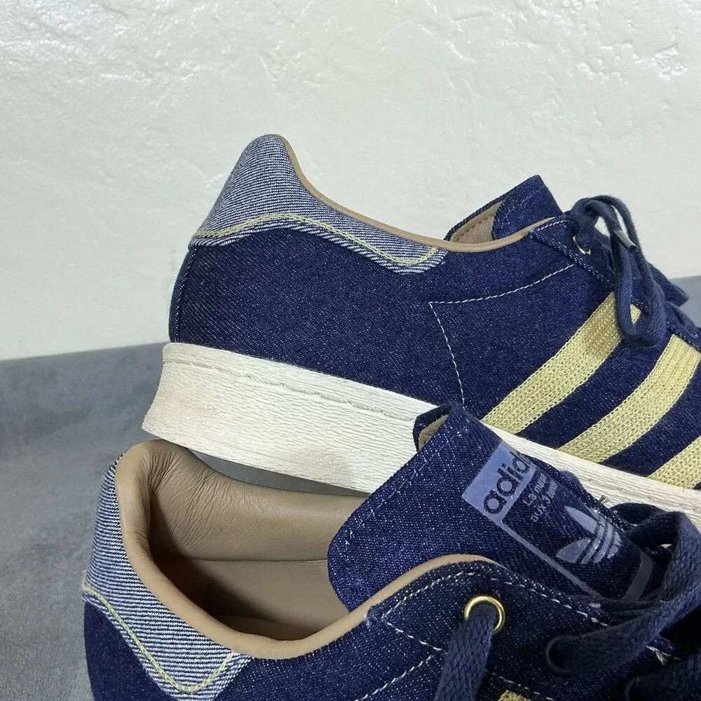 Adidas Originals Superstar 82 Men’s 14 M Denim Gold Thread Leather Lined UK 13.5